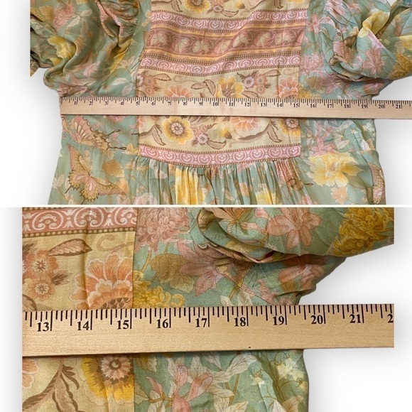 NWT Spell And the Gypsy Butterfly Boho Tunic Dress, Size M, Botanical pastel - Picture 14 of 15